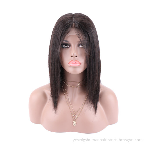 Wholesale Best Selling Raw Brazilian Remy Human Hair Natural Straight Lace Wigs 150% Density 4X4 Lace Closure Human Hair Wigs